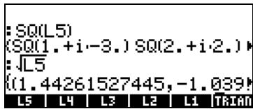 COMPAQ 48GII - Listes de nombres complexes - 2