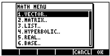 COMPAQ 48GII - Les fonctions réelles dans le menu MTH - 1