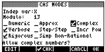 COMPAQ 48GII - Paramétrer la calculatrice en mode complex - 2