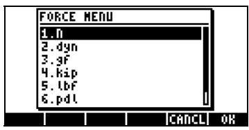 COMPAQ 48GII - Le menu des unités (UNITS) - 4