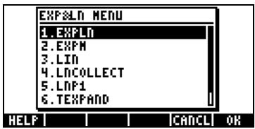 COMPAQ 48GII - Développement et mise en facteur en utilisant les fonctions log-exp - 1