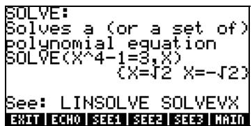 COMPAQ 48GII - Fonction SOLVE - 1