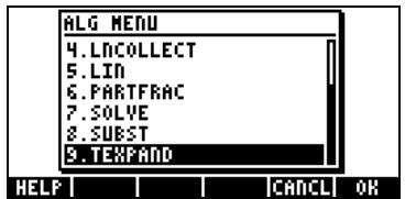 COMPAQ 48GII - Fonctions du menu ALG - 2