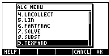 COMPAQ 48GII - Fonctions du menu ALG - 9
