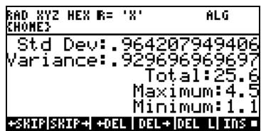 COMPAQ 48GII - Calcul de statistiques à une seule variable - 3