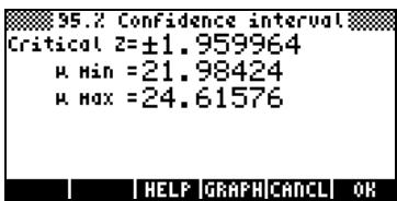 COMPAQ 49G PLUS - Intervalles de confiance - 3