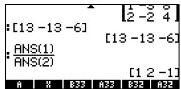 COMPAQ 49G PLUS - Résolution par "division" de matrices - 2