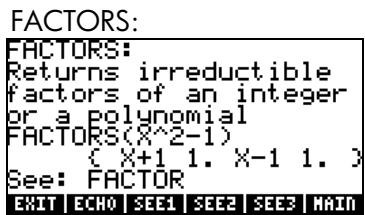 COMPAQ 49G PLUS - Fonctions du menu arithmetic - 5