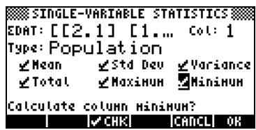 COMPAQ 49G PLUS - Échantillon contre population - 2