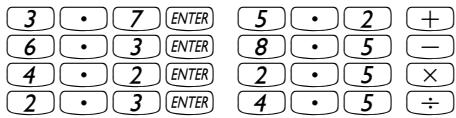 COMPAQ 49G PLUS - Exemples de calculs avec des nombres réels - 1
