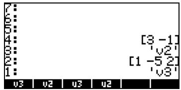 COMPAQ 49G PLUS - Enregistrer des vecteurs dans les variables de la pile - 4