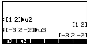 COMPAQ 49G PLUS - Enregistrer des vecteurs dans les variables de la pile - 1