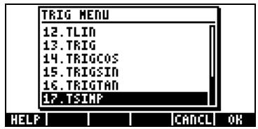 COMPAQ 49G PLUS - Développement et mise en facteur en utilisant les fonctions trigonométriques - 3