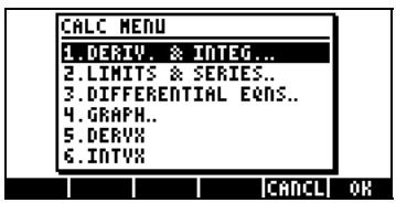 COMPAQ 49G PLUS - Le menu CALC (calculus) - 1