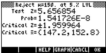 COMPAQ 49G PLUS - Test d'hypothèses - 4