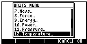 COMPAQ 49G PLUS - Le menu des unités (UNITS) - 2