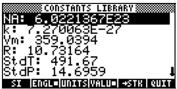 COMPAQ 49G PLUS - Constantes physiques de la calculatrice - 3