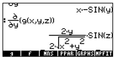 COMPAQ 49G PLUS - Dérivées partielles - 2