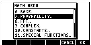 COMPAQ 49G PLUS - Menu mth/prob - 2ÈME partie - 1