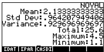 COMPAQ 49G PLUS - Calcul de statistiques à une seule variable - 3