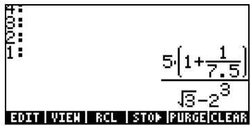 COMPAQ 49G PLUS - Créer des expressions arithmétiques - 8