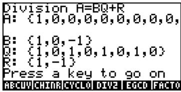 COMPAQ 49G PLUS - Opérations étape par étape avec des polynômes et des fractions - 9