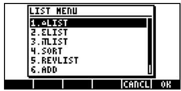 COMPAQ 49G PLUS - Le menu MTH/list - 2
