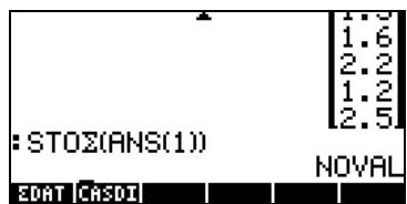COMPAQ 49G PLUS - Saisie de données - 2
