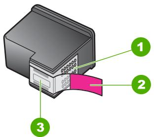 COMPAQ DESKJET F735 - Solution 2: assurez-vous que le ruban adhésif de protection a été retiré des cartouches d'impression - 1