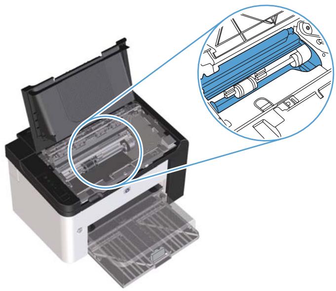 COMPAQ LASERJET PRO P1560 - Nettoyage de la zone de la cartouche d'impression - 2