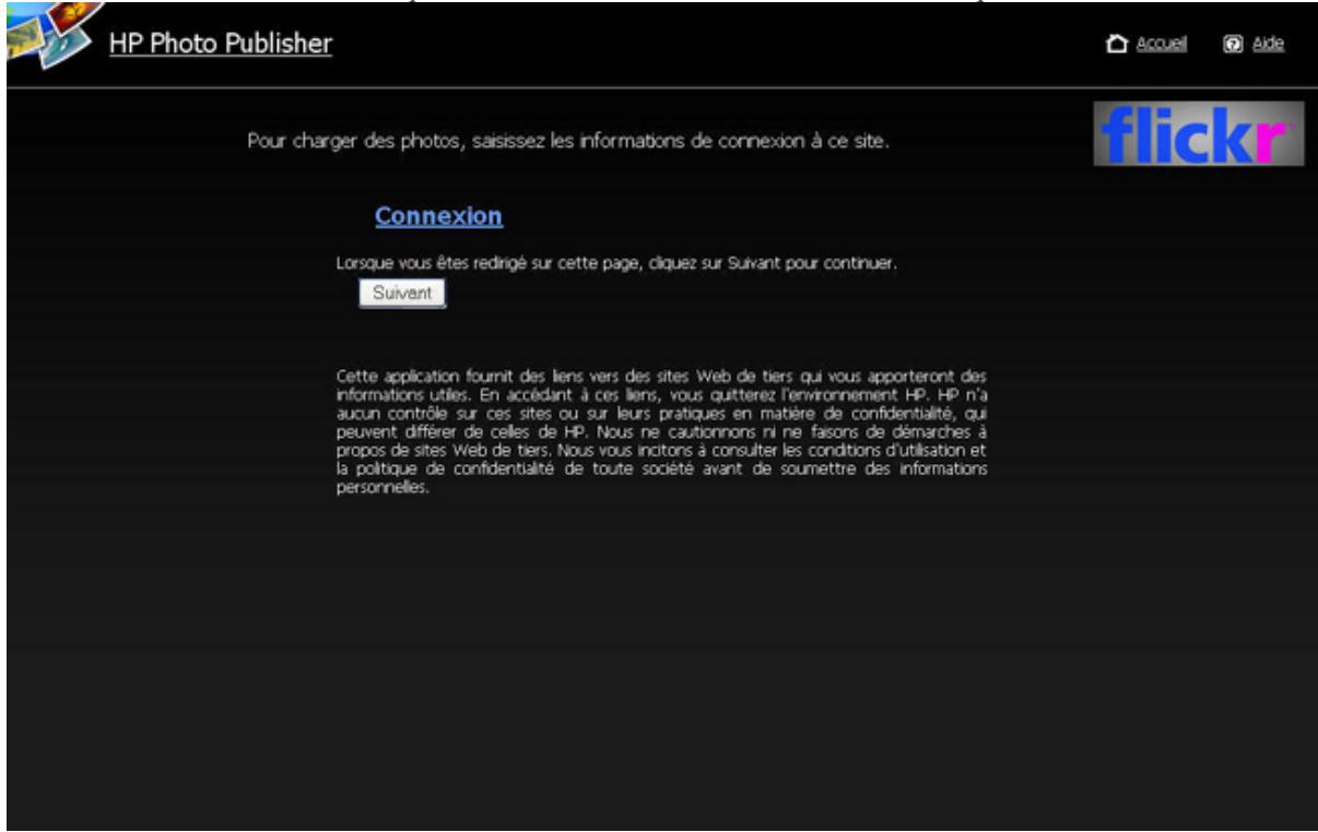 COMPAQ MEDIASMART EX490 - Page de connexion à FLICKR - 1