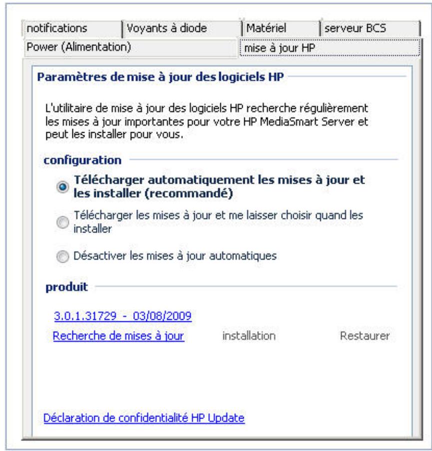 COMPAQ MEDIASMART EX490 - Configurer HP update - 1