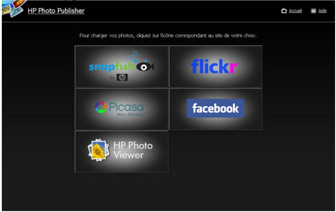 COMPAQ MEDIASMART EX490 - Utilisez la page d'accueil HP pour accéder à la page de connexion de photo publisher - 1