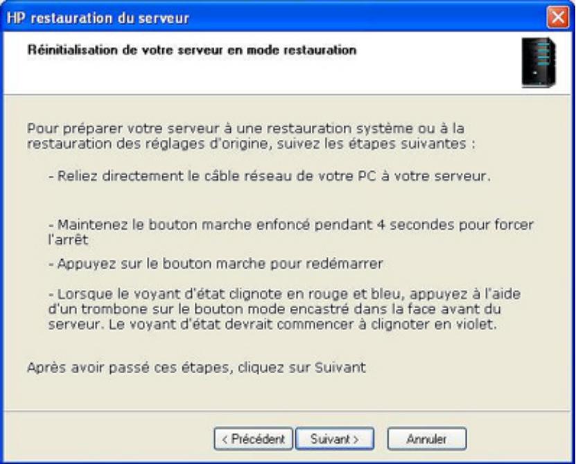 COMPAQ MEDIASMART EX490 - Restauration du - 2