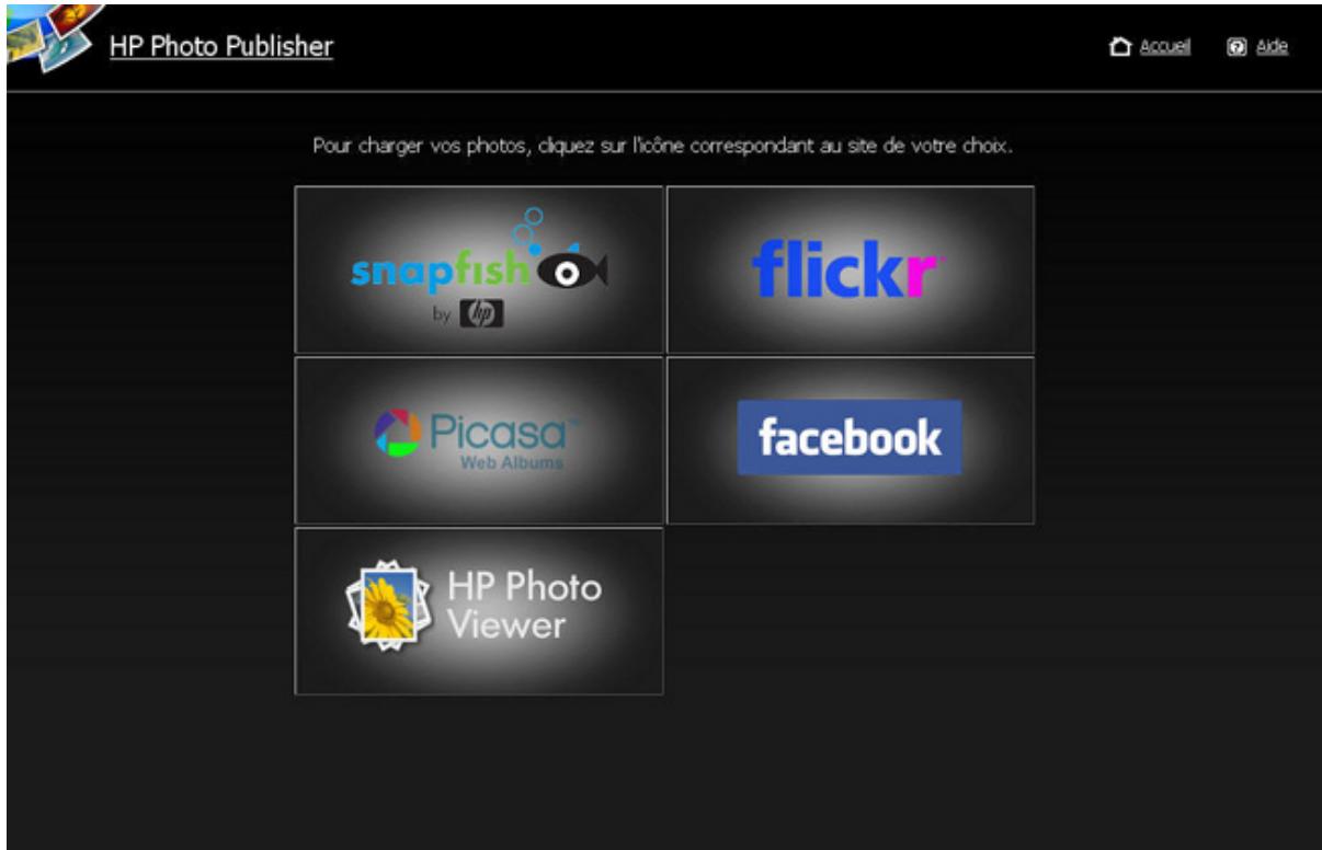 COMPAQ MEDIASMART EX490 - La page d'accueil HP photo publisher - 1