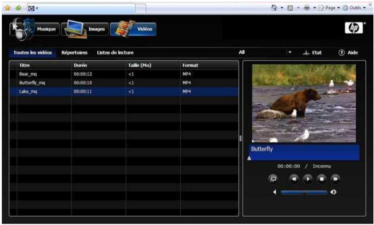 COMPAQ MEDIASMART EX490 - Volet vidéos - 1