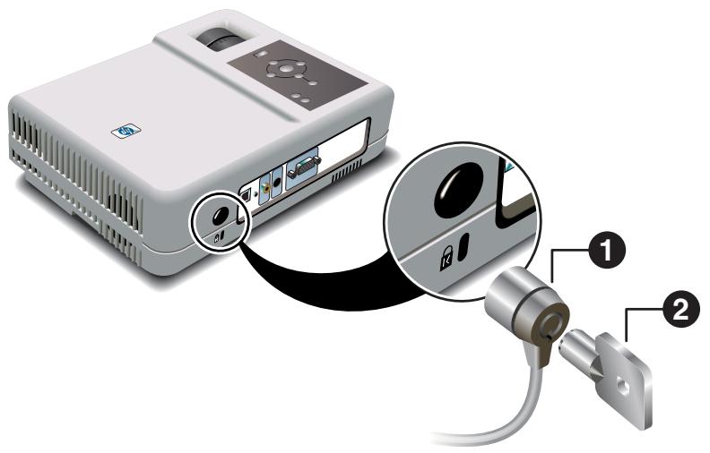 COMPAQ MP3220 - Sécurisation du projecteur au moyen d'un câble antivol - 1