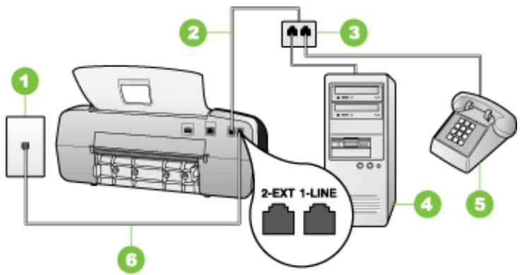 COMPAQ OFFICEJET J3500 - Cas k : ligne voix/télécopie partagée avec un modem et une messagerie vocale - 2
