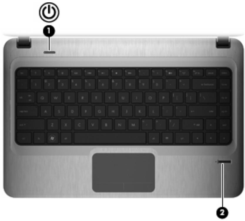 COMPAQ PAVILION - Bouton d'alimentation et lecteur d'empreintes digitales - 1