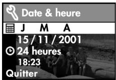 COMPAQ PHOTOSMART 120 - Réglage de la date et de l'heure - 1