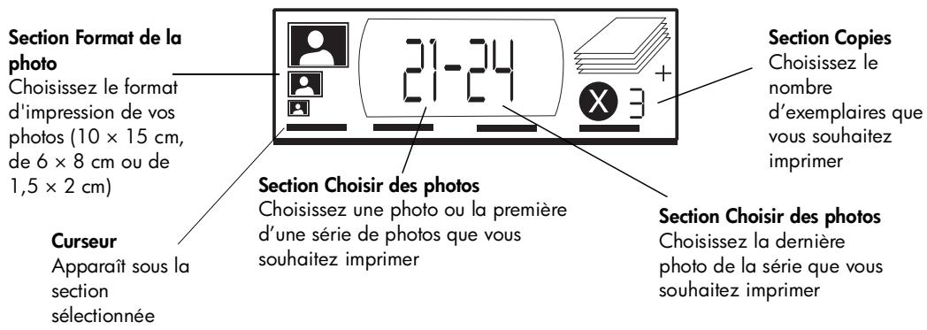 COMPAQ PHOTOSMART 130 - Utilisation de l'écran LCD de configuration - 1