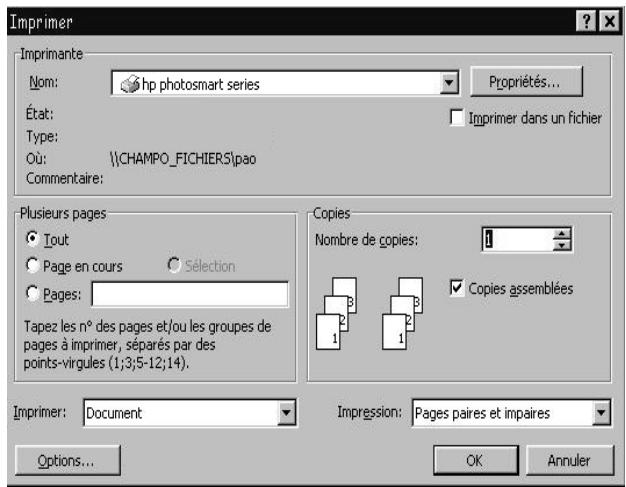 COMPAQ PHOTOSMART 7150 - Impression depuis un PC sous windows - 1