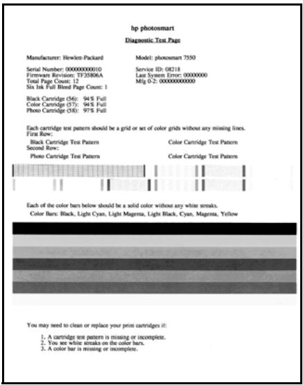 COMPAQ PHOTOSMART 7550 - Impression d'une page de diagnostic - 1