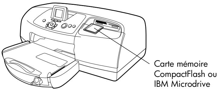 COMPAQ PHOTOSMART 7550 - Insertion d'une carte mémoire compactflash ou IBM microdrive - 1