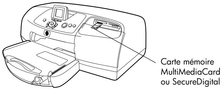 COMPAQ PHOTOSMART 7550 - Insertion d'une carte mémoire multimediacard ou secure digital - 1