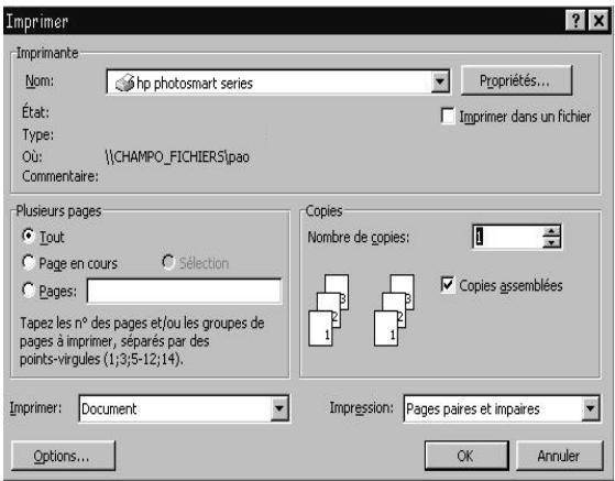 COMPAQ PHOTOSMART 7550 - Impression depuis un PC sous windows - 1