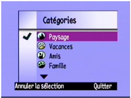 COMPAQ PHOTOSMART C500 - Pour déselectionner une catégorie : - 1