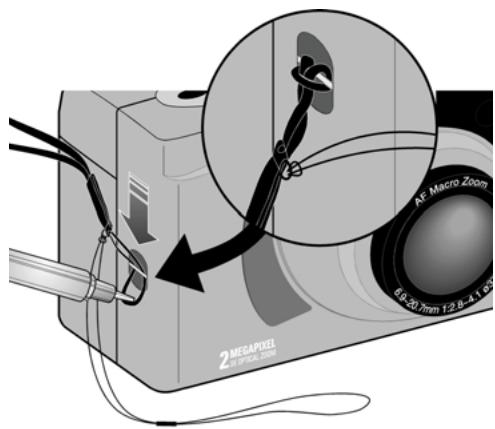 COMPAQ PHOTOSMART C500 - Pour fixer le cordon du cache de l'objet : - 2
