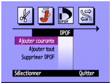 COMPAQ PHOTOSMART C500 - Pour créer un fichier DPOF: - 1