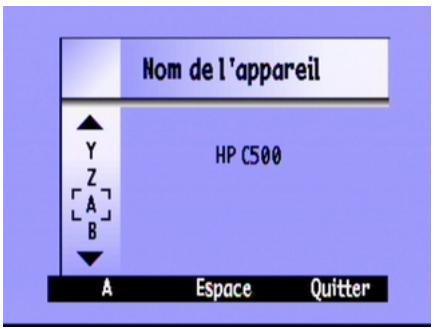 COMPAQ PHOTOSMART C500 - Pour modifier le nom de l'appareil photo : - 1